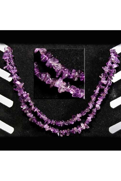 Gemstone Chip Necklace (36 inch) - Amethyst