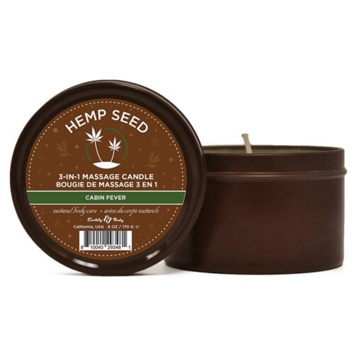 3 in 1  Round Tin Massage Candle 6.8 oz. Cabin Fever