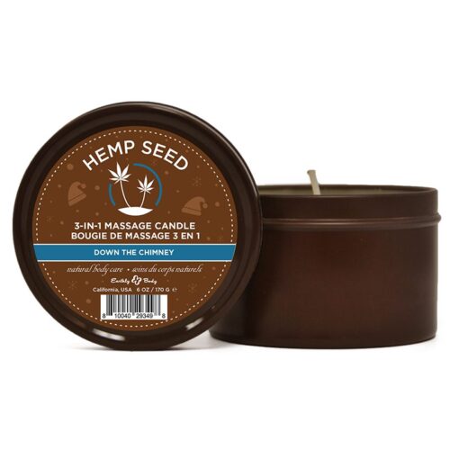 3 in 1  Round Tin Massage Candle 6.8 oz. Down the Chimney