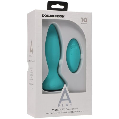 A-Play Experienced Vibe Silicone Anal Plug with Remote Teal