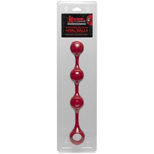 Kink Weighted Silicone Anal Balls Red