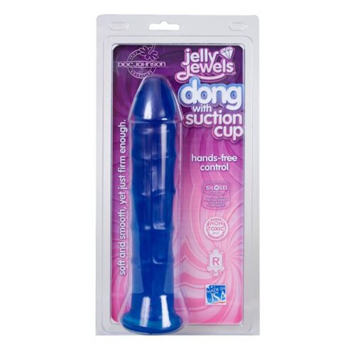 Jelly Jewel Dong with Suction Cup Sapphire