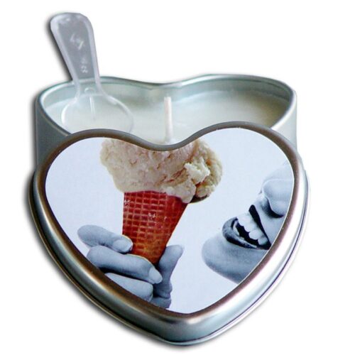 4.7 oz. Heart Tin Edible Massage Candle Vanilla
