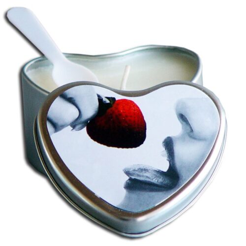 4.7 oz. Heart Tin Edible Massage Candle Strawberry