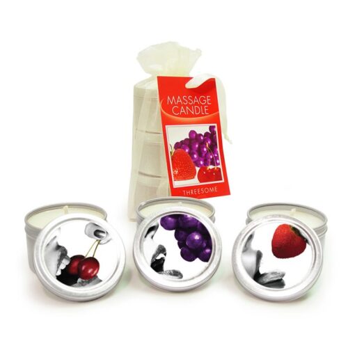 Threesome Massage Candles Three 2 oz. Edible Massage Candles