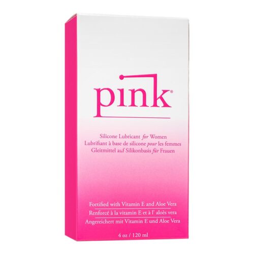 Pink 4 oz Silicone Lube Glass Bottle Unicarton