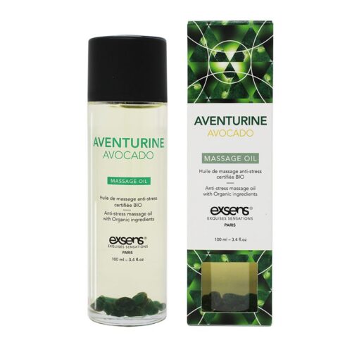 100 ml Organic Massage Oil with Crystals Aventurine Avocado