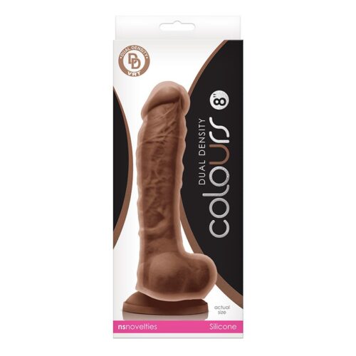 Colours Dual Density 8″ Dildo Brown