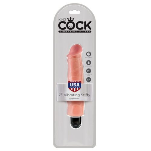 King Cock 7″ Vibrating Stiffy Beige