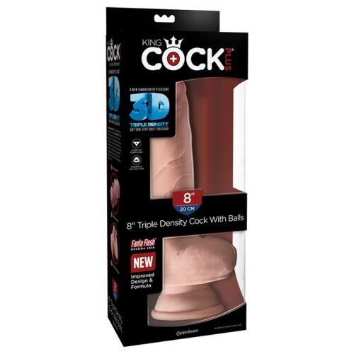 King Cock Plus 8” Triple Density Cock with Balls Beige