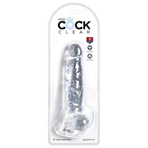 King Cock Clear 8″ Cock With Balls