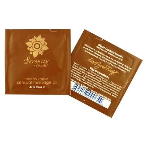 .17 oz Sliquid Organics Massage Oil Pillow Pac Serenity Tahitia