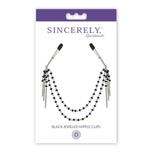 Sincerely Black Jeweled Nipple Clips