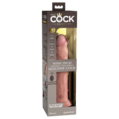 King Cock Elite 9” Vibrating Silicone Cock Light