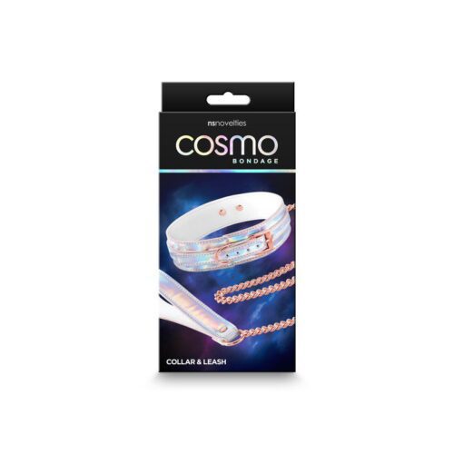 Cosmo Bondage Collar & Leash  Rainbow