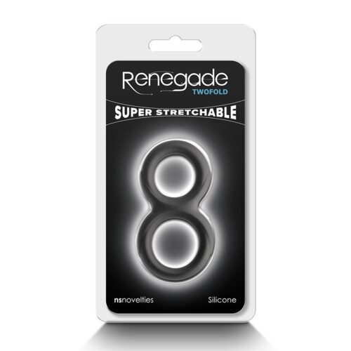Twofold Cock & Ball Ring Black