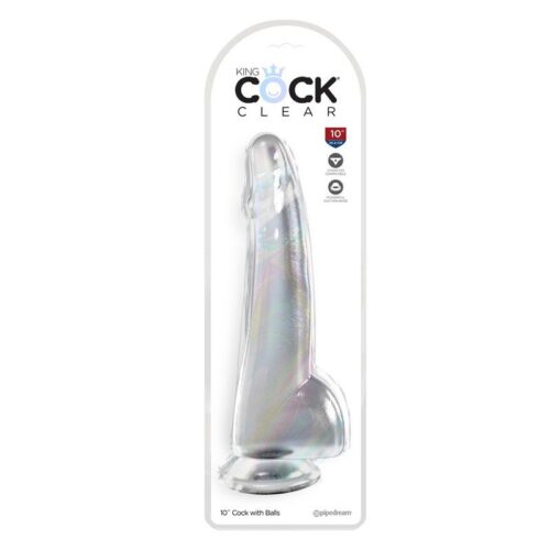 King Cock 10” with Balls Clear