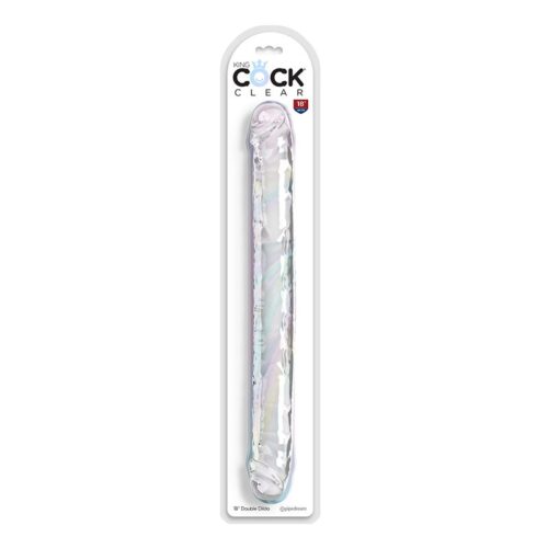 King Cock 18” Double Dildo Clear