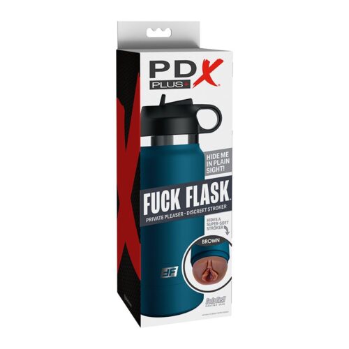 PDX Plus Fuck Flask Private Pleaser Blue Bottle Brown