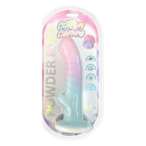 Powder Puff 6.5″ Silicone Dildo Cotton Candy