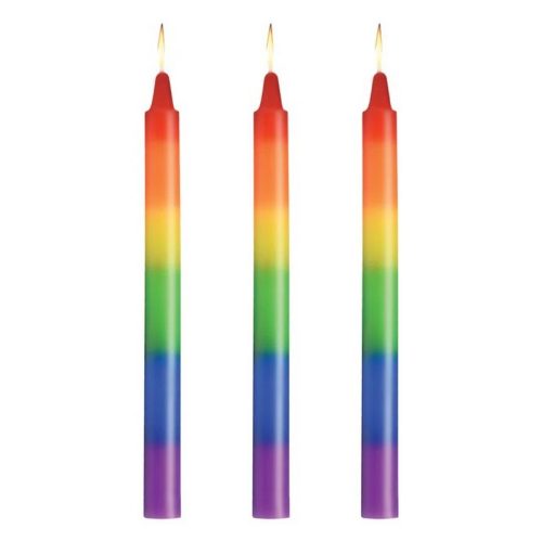 Pride Rainbow Drip Candles Set of 3