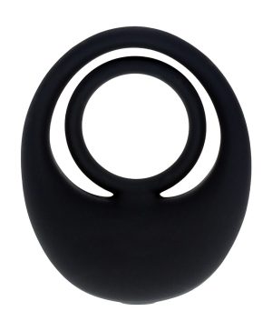 LevelZ Vibrating Liquid Silicone Cock & Ball Ring Black